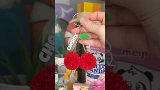Diy Pompom Cherry Keychain