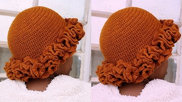 HOW TO CROCHET A RUFFLE HAT| FOR BEGINNERS