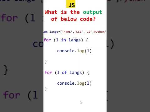 for of vs for in loop in javascript | javascript interview questions #javascript #webdevelopment