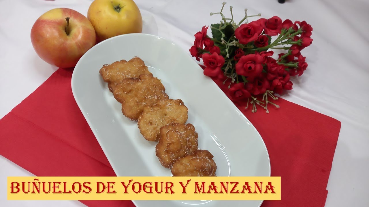 BUÑUELOS de YOGUR y MANZANA en MONSIEUR Cuisine Connect/ Plus/ Thermomix/ Mambo- Buñuelos Caseros