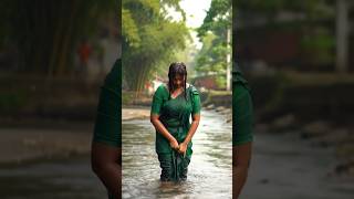 Village Girl After Bath In River Mesmerizing Saree Look