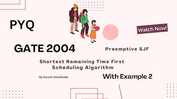 PYQ GATE 2004 | Preemptive SJF | SRTF #operatingsystem #scheduling #cpuscheduling #gatecse
