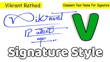 ✔️ Vikrant Rathod Name Signature Style Request Done