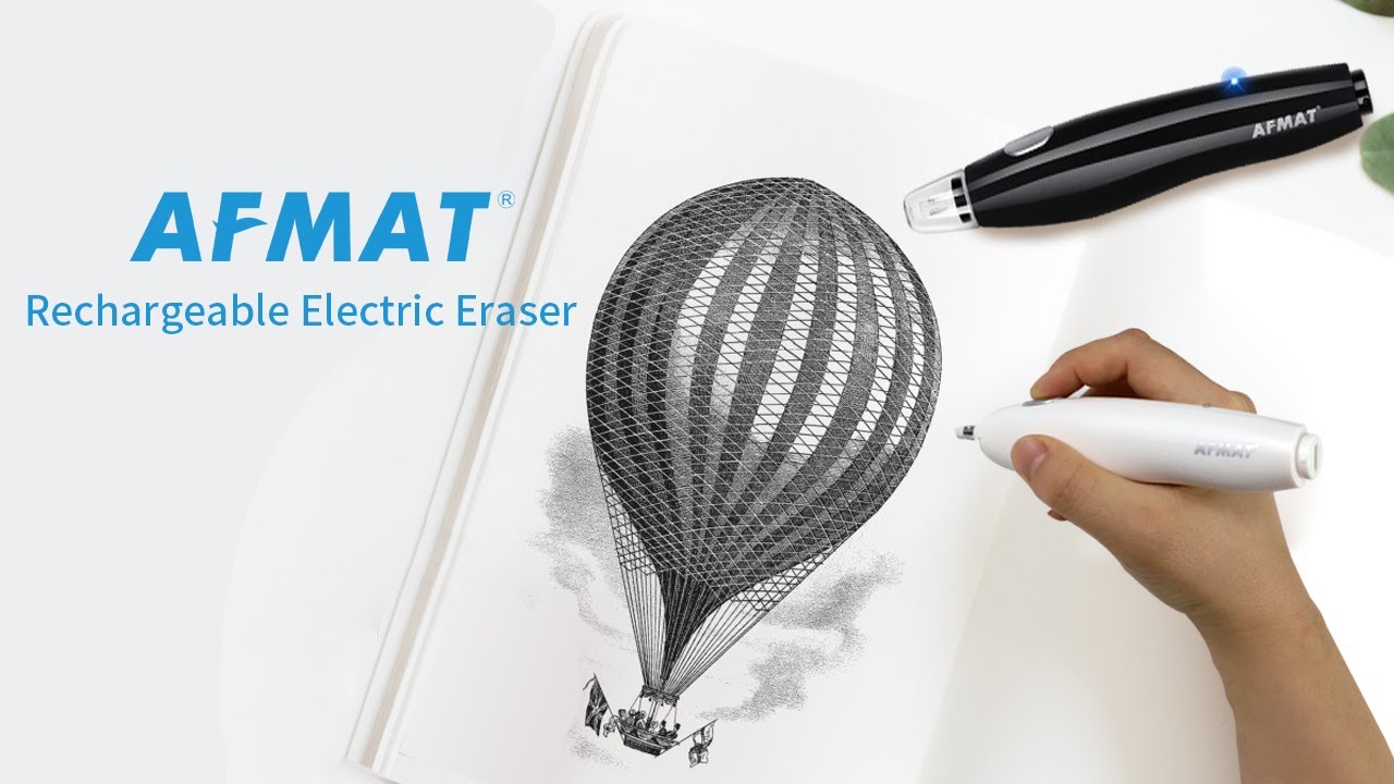 Electric Eraser for Artists, AFMAT Electric Eraser Kit,140 Eraser Refills, Rechargeable Electric Erasers for Drafting, Electric Pencil Eraser, Battery