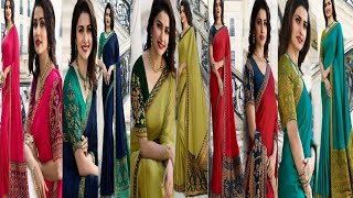 #tanuzaall #jewerelly #gowns #georgette Bnglori silk  georgette silk saree with blouse unique design screenshot 3