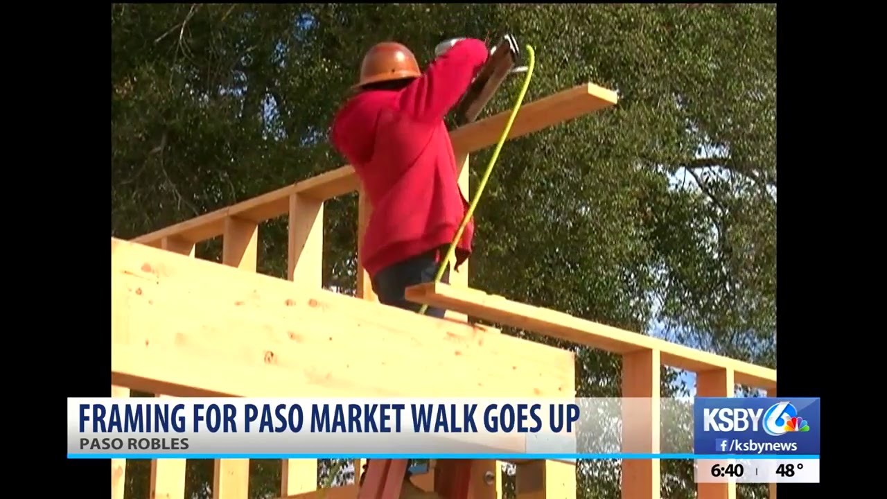 Framing underway on new Paso Market Walk