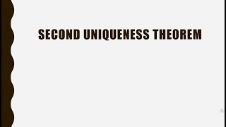 second uniqueness theorem