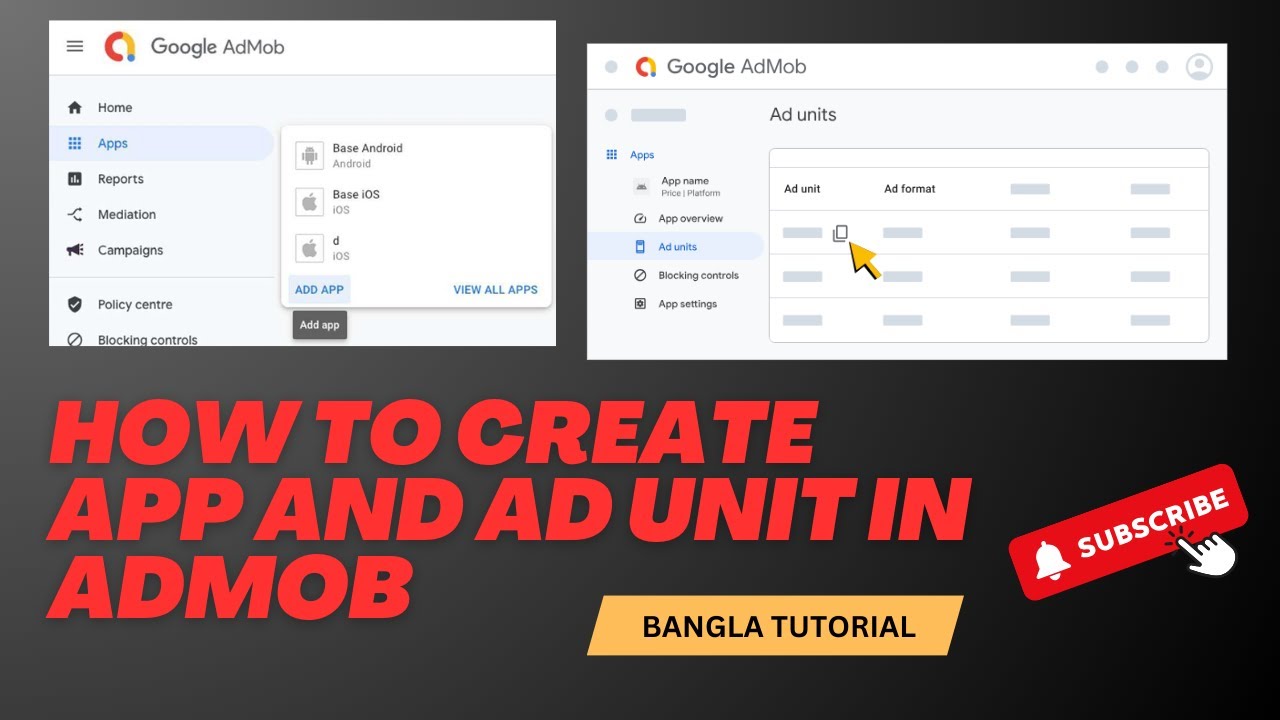 How to Create App and Ad Unit in AdMob | Bangla Tutorial - YouTube