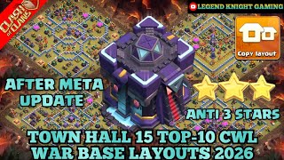 Town hall 15 Top-10 CWL War base layouts with links 2026 | #clashofclans #th15basewithlinks #th15