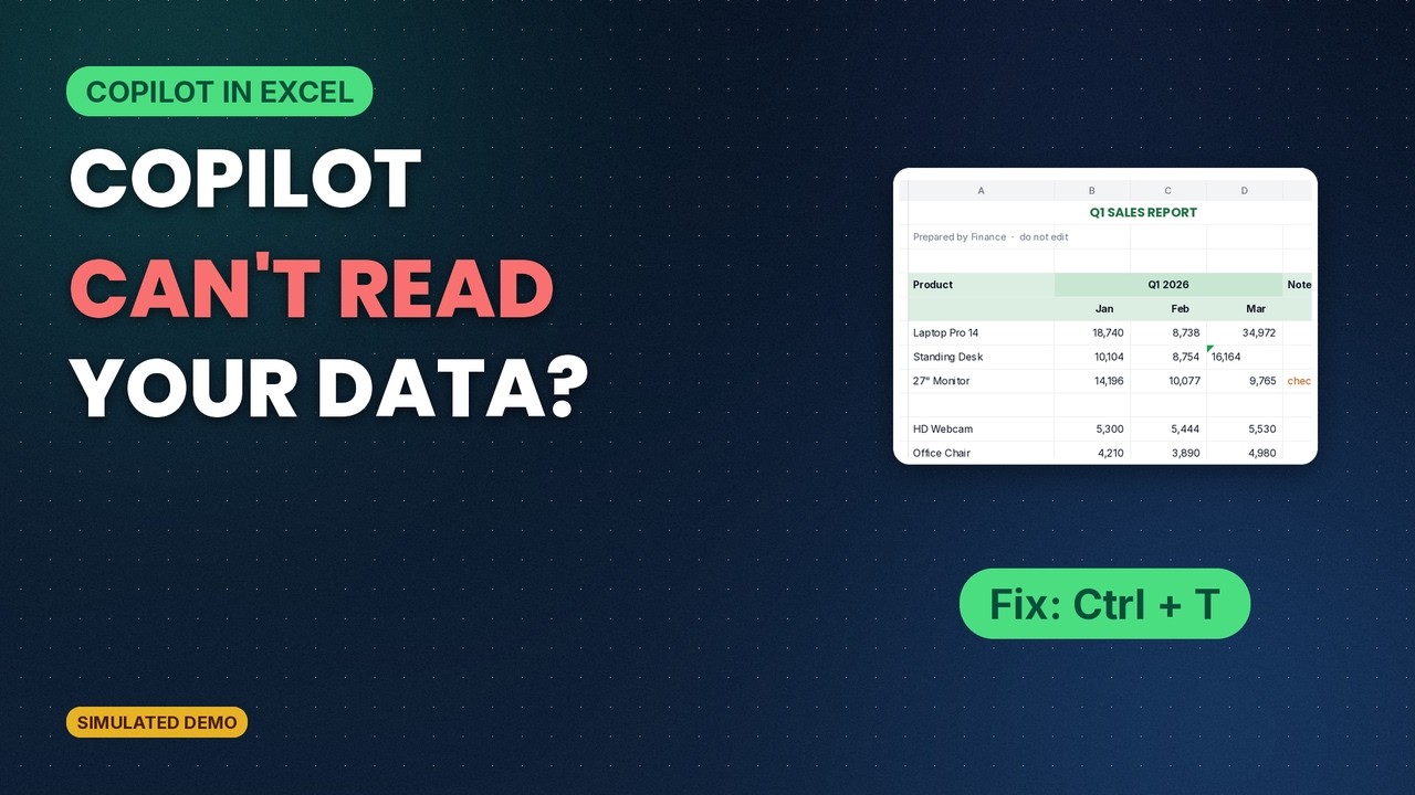 Why Copilot Won't Work on Your Excel Data (Format as a Table First ...