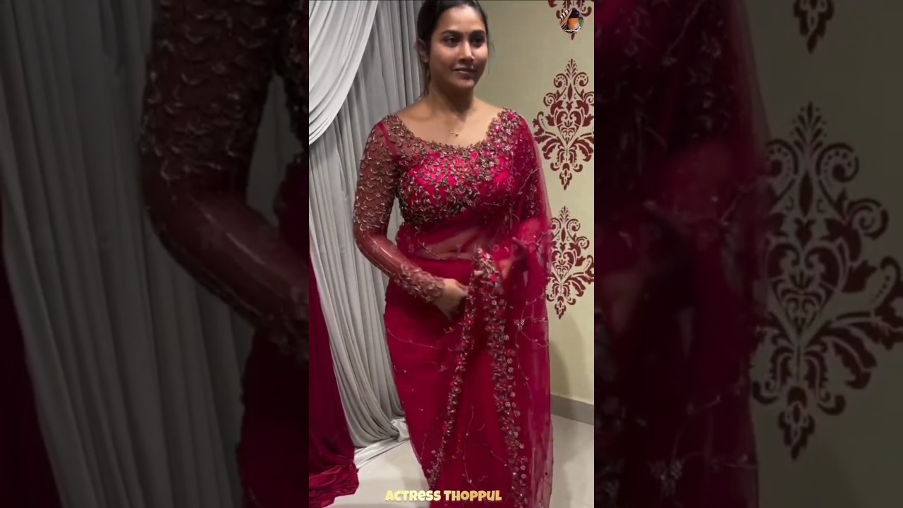 Myna Nandhini Hot Saree Navel Thoppul Show | Hot Navel Slip in Saree 