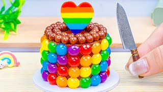 Miniature Rainbow Chocolate Jelly Cake Decorating 🌈 1000+ Satisfying Rainbow Cake By Baking Yummy