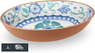 Abode Homewares Rio Turquoise 13.1'' Melamine Serving Bowl Durable Indoor Outdoor