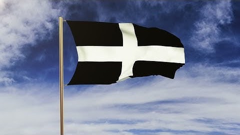 4K Cornwall flag waving in the wind. Green screen, alpha matte. Loopable animation Stock video