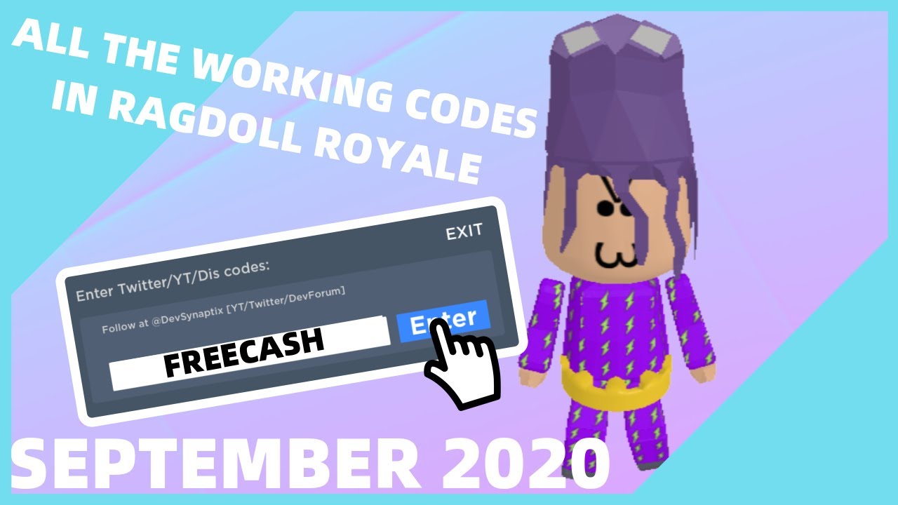 ROBLOX | ALL *NEW* WORKING RAGDOLL ROYALE CODES! SEPTEMBER 2020 - YouTube