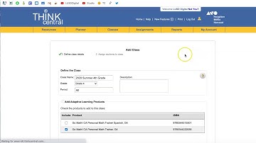 Think Central: Create a Class & Roster Students