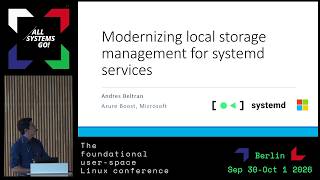 Modernizing local storage management for systemd services