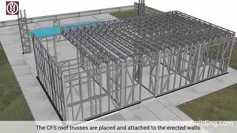 how a typical CFS(Cold-formed steel) frame is erected on a pre-made concrete slab