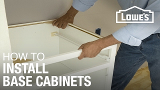 Installing base cabinets in your kitchen is the next step in this series. For detailed instructions on base cabinet installation, click here: 