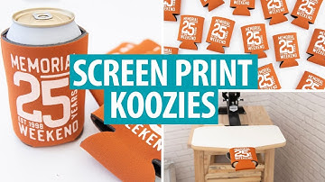 Screen Printing Koozies on a 1-color Riley Hopkins Press