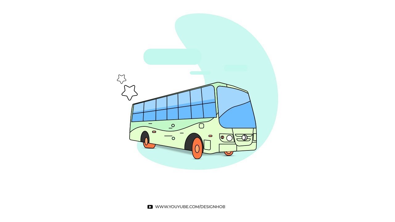 Minimal Graphic Design in illustrator | Bus | Designhob