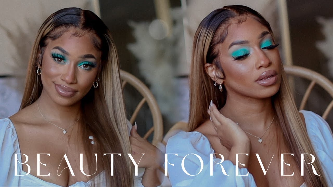 Beauty Forever Blonde Highlight Wig | Dark Root Honey Blonde Wig