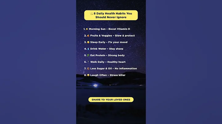 🩺 8 Daily Health Habits You Should Never Ignore 💪