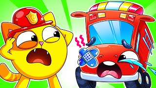 Live Stream 24/7 Fire Truck Got a BooBoo  +Funny Kids Stories by Baby Zoo Cat Edition