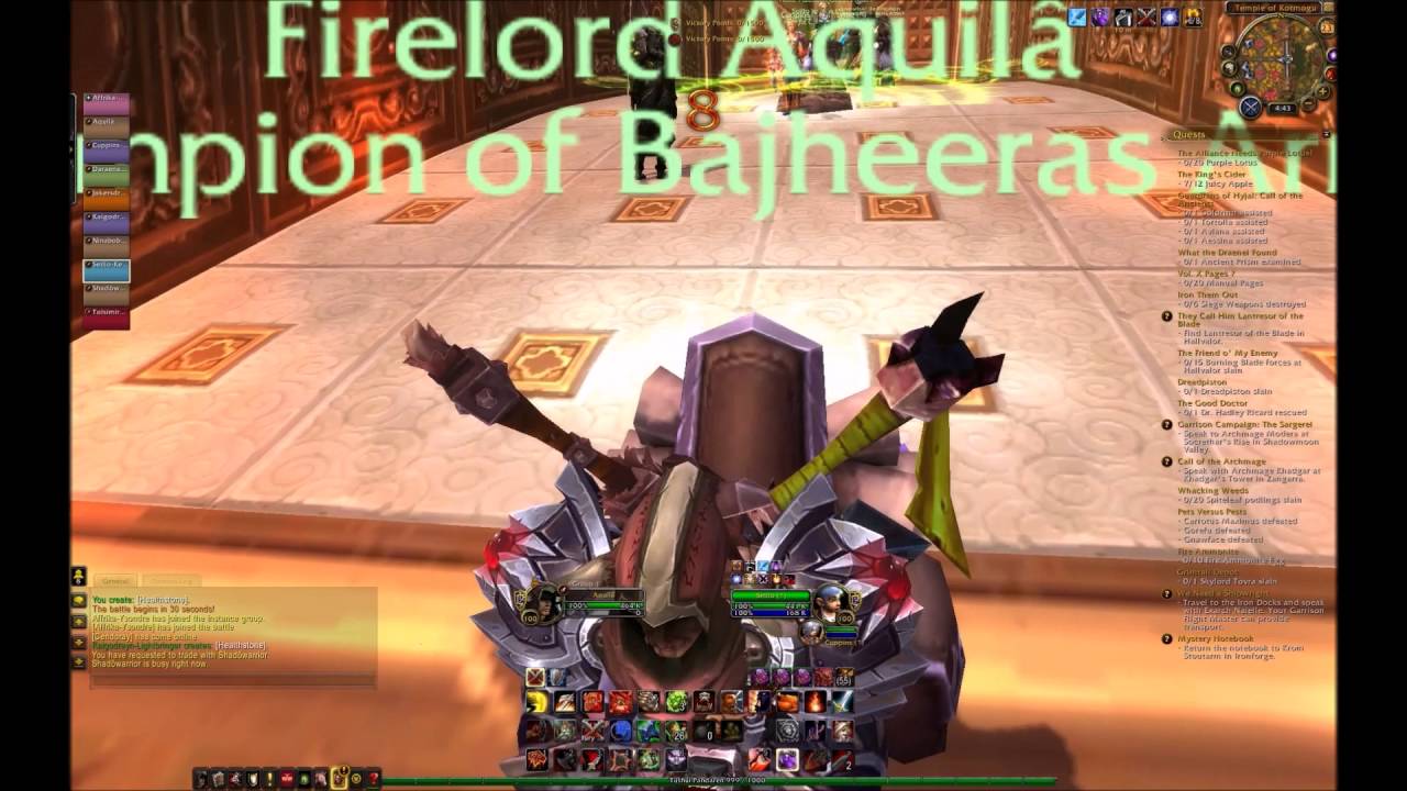 Level 100 Fury Warrior PVP