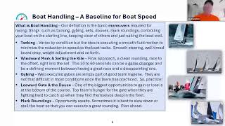 Winter Webinar on BOAT SPEED