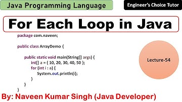 for each loop in Java | Java Programming Language | Java