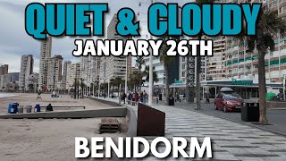 Benidorm - Quiet Levante Beach, Bars & CLOUDY Weather Today! 😨☁️