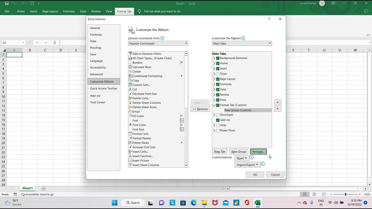 Add Remove and Rename Tabs & Groups