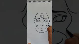 Quick simple and easy drawing of lord Hanuman face/ Hanumanji drawing for beginners/ Bajrangbali screenshot 1