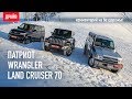 Классика в снегу: Крузак и Уазик против Джипа. Wrangler, Патриот и LC 70 — комментарий к тест-драйву