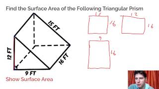 Surface Area Triangular Prisms