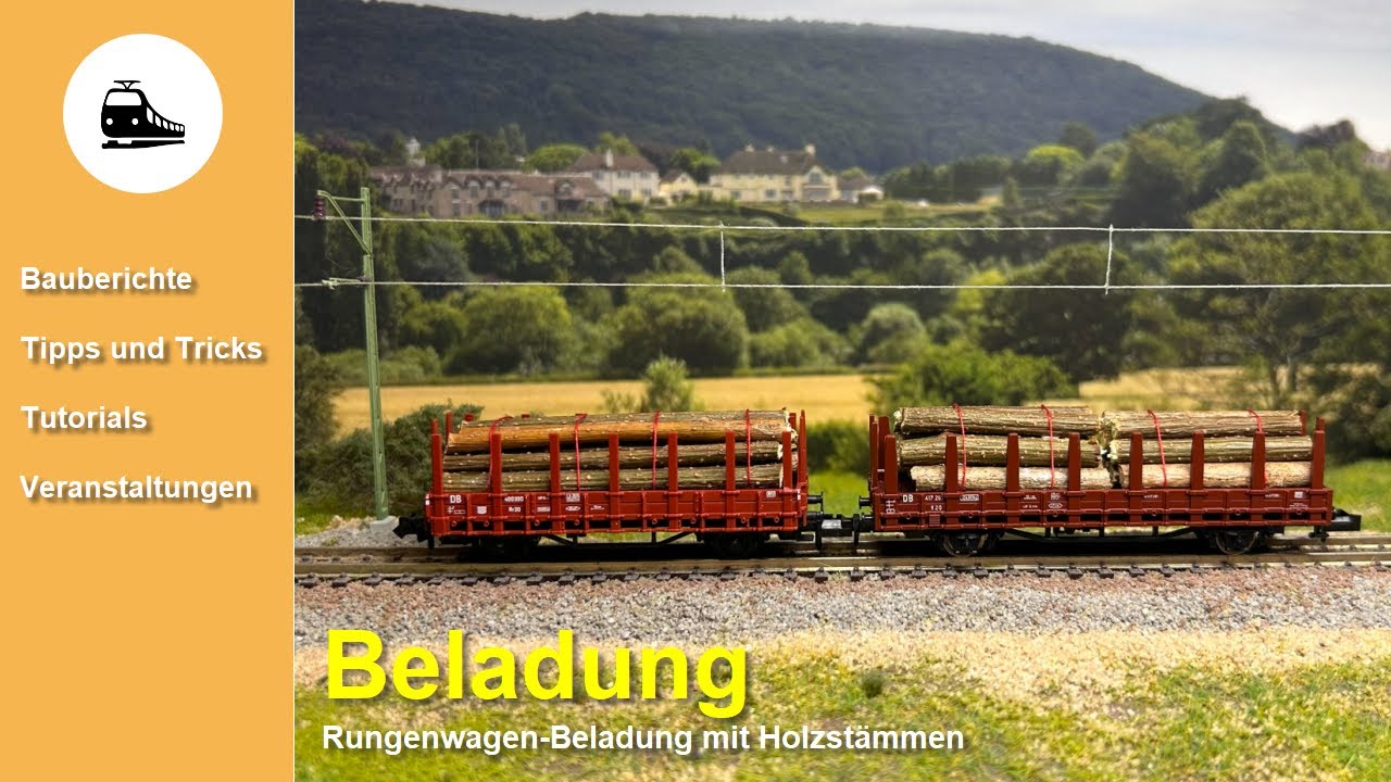 Реалистичное проектирование грузовых вагонов колеи N — загрузка древесины для вагонов с решетчато...