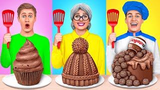 Já vs Babička Kuchařská Výzva | Čokoládové Jídlo Výzva Multi DO Challenge