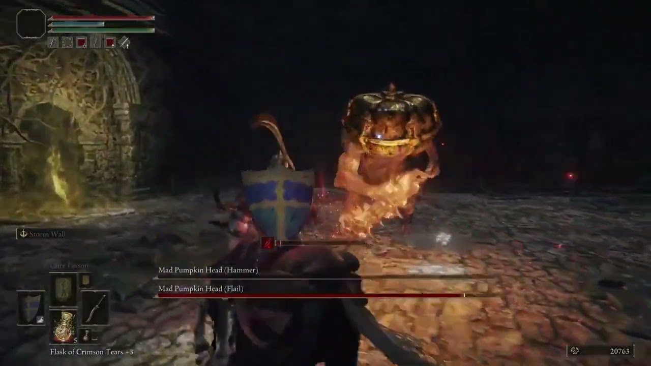 Elden Ring Mad Pumpkin Head Flail & Hammer Horseback battle (Tips in the Description)