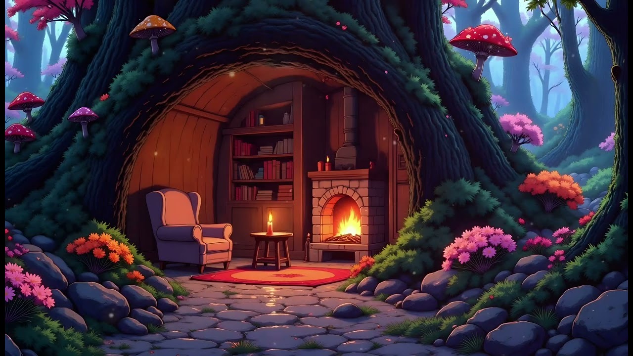 Fantasy Forest Nook 🍄 Ambient Fantasy Lofi  📚Cozy Lofi Music to Study and Read ✨