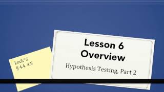 Lesson 6 Overview