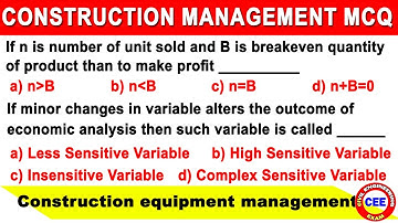 construction equipment management mcq | construction equipment | conatruction management mcq | GATE
