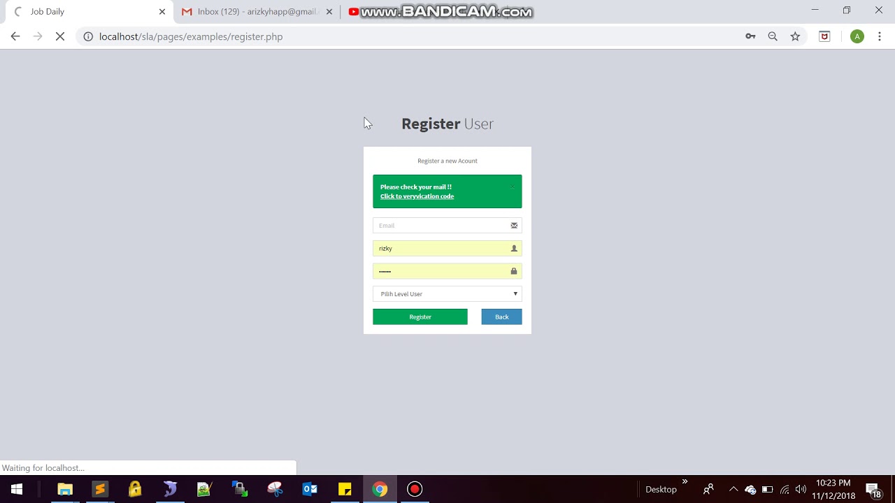 tutorial login multi level user with php mailer - YouTube
