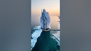 Burj Al Z Slammed by Massive Wave! 🌊 #dubai #ai #ocean #waves #tsunami #trending #viral #burjkhalifa