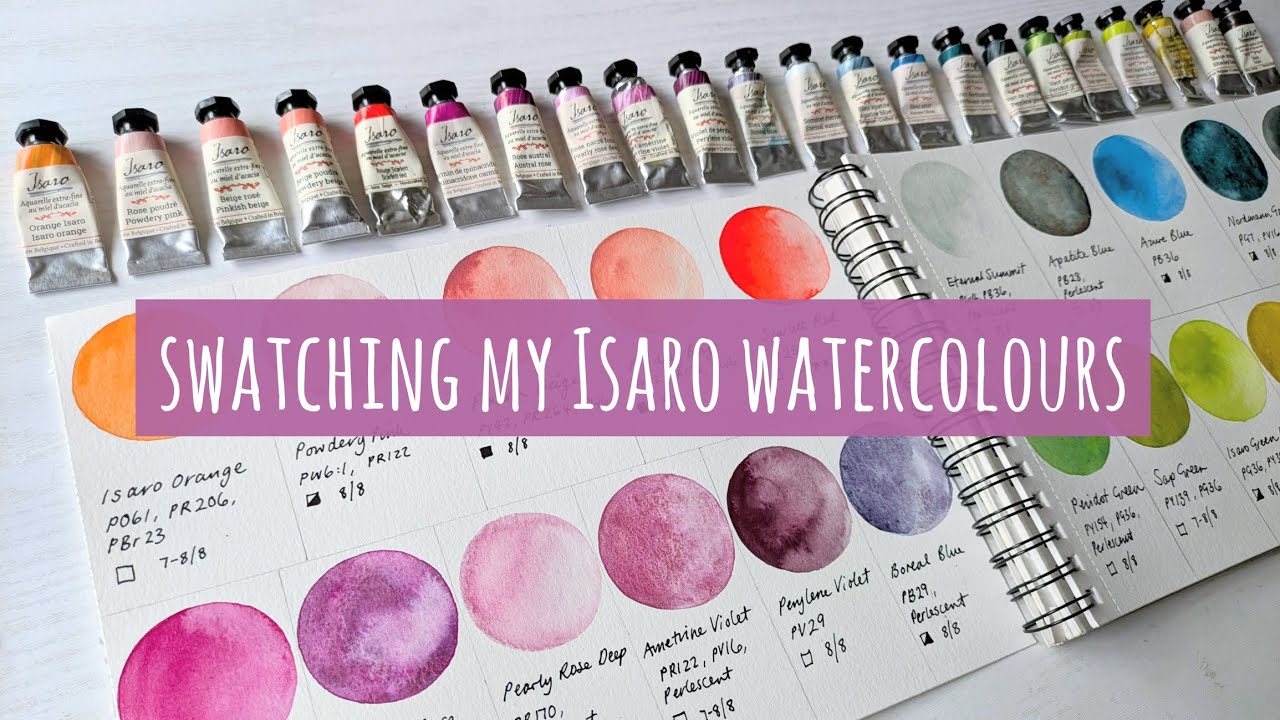Свотчи акварелей Isaro (из моего недавнего набора акварелей на eBay)
