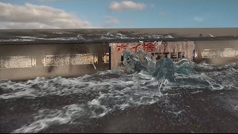 Human water splash | real flow with foam Arnold renderer