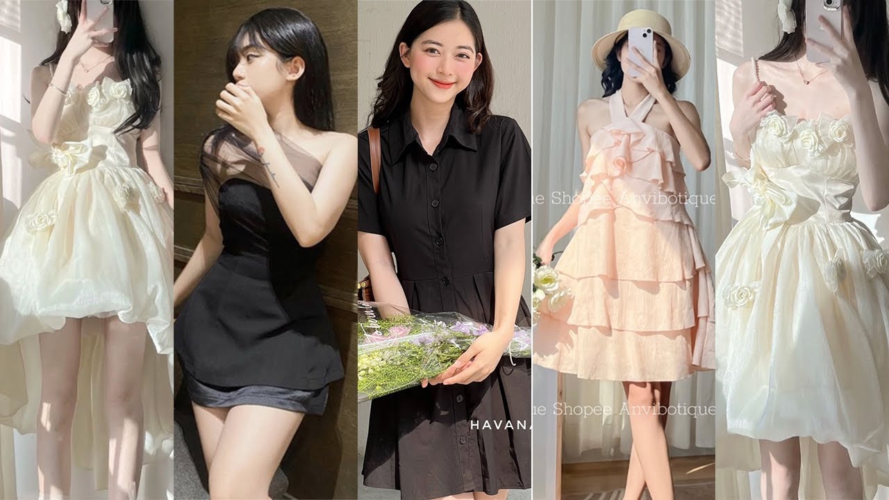 [ Shopee Haul ] Unbox những bộ váy - đầm duyên dáng,... - youtube