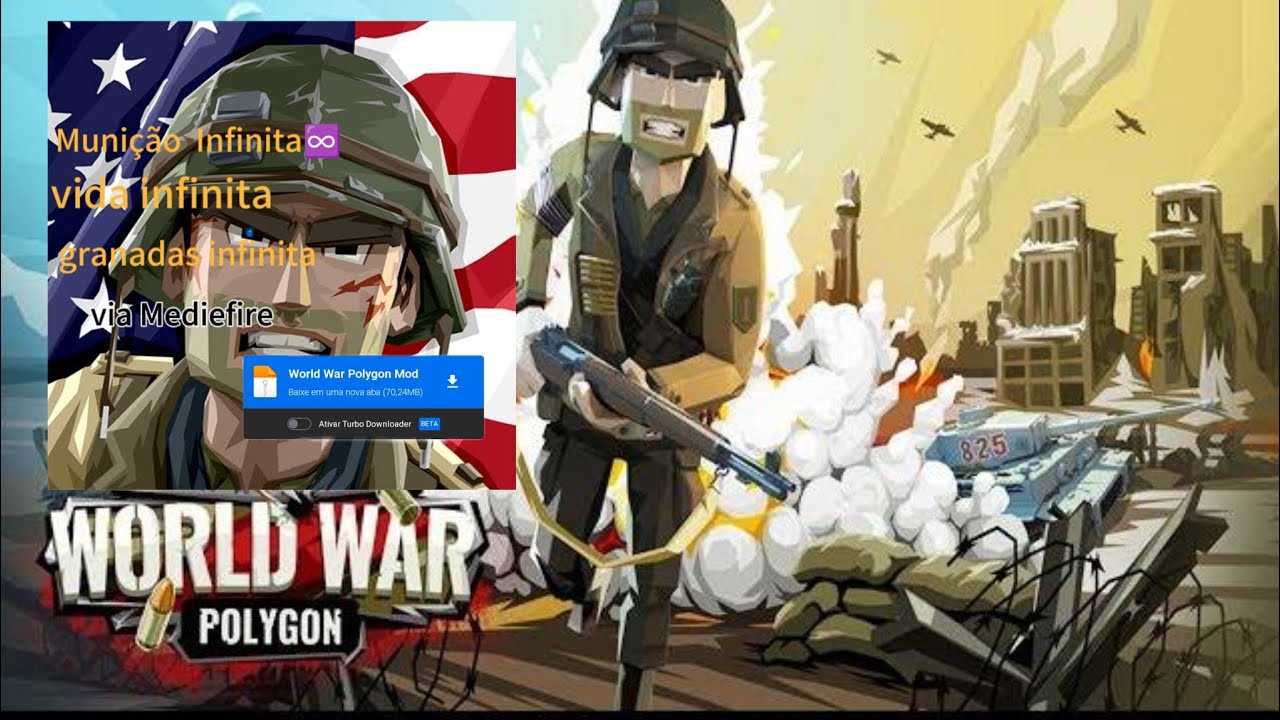 WORLD WAR POLYGON TUDO INFINITO ♾️🤑 Via Mediefire