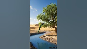 The dolphin watered the tree and the peacock built its nest onthe same tree. #ai #tree #peacock