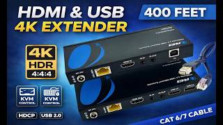 4K HDBaseT HDMI & USB KVM Extender for Conference Rooms | 400 ft